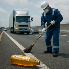 高速道の「黄金のペットボトル」(尿)、悪臭放ち清掃員の心理的負担大きく…背景に運送業界の事情   |  ペットボトルの小さい口にうまく尿を入れることって可能なの？