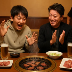YouTuberびわ湖くん、ホリエモン関連の焼肉店を訪問 肉を焼くと歓声や拍手、しつこいチップの勧誘、客が2人なのに隣席で困惑   |  焼き肉マフィアへようこそ！←わかる
