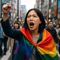 高市首相に「同性婚は反対」と否定された、結婚の平等を望む理由を渋谷で叫ぶ。「隠れずに生きられる社会を」   #🌈 |  何でも憲法違反で乗り越えようとすんなw
