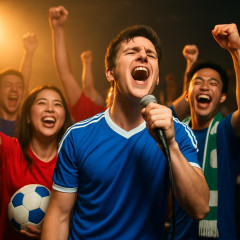 カラオケで人気のサッカー応援ソングTOP3、3位「ROCKET DIVE」、2位「タマシイレボリューション」、1位は？   #サッカー