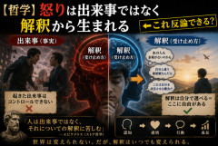 【哲学】怒りは出来事ではなく解釈から生まれる←これ反論できる？