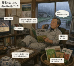 農家のおっさんて雨の日家で何してるんだろうな