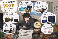 ニートで臨時収入70万入ったんだがなんに使おう