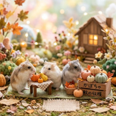 ハムスターさん　かぼちゃを食べながら変顔してかわいいｗｗｗｗ