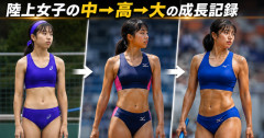 【画像】陸上女子の中→高→大の成長記録ｗｗｗｗｗｗ