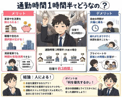 通勤時間1時間半てどうなの？