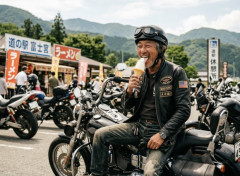 バイク乗りのオッさんはなぜソフトクリーム舐めるの？