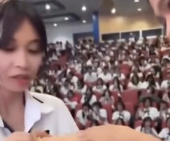 【動画あり】JKさん、楽しそうにゴムの装着講習を受ける映像・・・