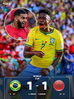 【速報】W杯ブラジル対モロッコが1ー1で引き分けに！前半のモロッコがブラジルを圧倒