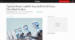 イーロン・マスク「20年後、人間が働かなくても良い世界になってるし金の価値もなくなる」