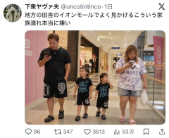 【画像】Ｘ民「田舎のイオンモールにいるこういう家族連れ本当に嫌い」W