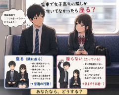 電車で女子高生の隣しか空いてなかったら座る？