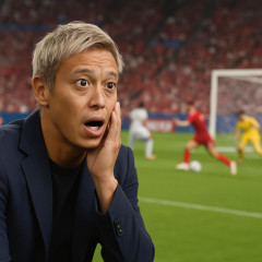 本田圭佑の予言的中！ 「そろそろいける気がする」→5秒後に同点弾、実況も絶賛「さすがの嗅覚」   #NHK
