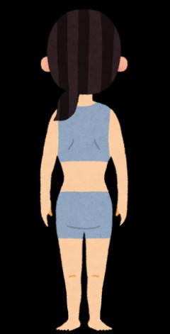 海辺に佇む水着美女の後ろ姿