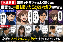 【あるある】漫画やドラマではよく聞くのに現実では一度も聞いたことないセリフｗｗｗｗ