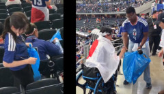 【サッカーW杯】試合後にゴミ拾いをする日本人サポーター、世界中から大絶賛→なぜか日本人に叩かれる・・・「マジでコレ気持ち悪い偽善」「共感性羞恥つらい」