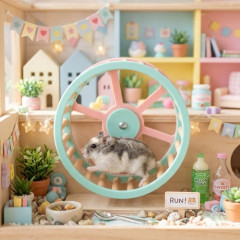 夜中に回し車で黄昏るハムスターさん　かわいい