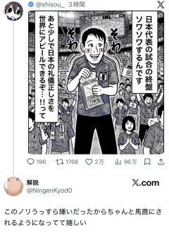 【悲報】日本人、W杯でゴミ拾いをする日本サポーターを馬鹿にしまくる
