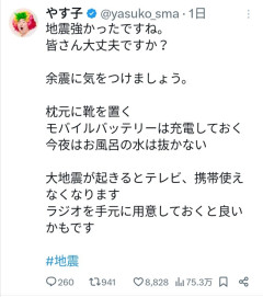 【悲報】やす子、地震発生から5分後に防災呼びかけ→偽善的だと叩かれる