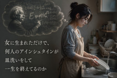 女性「女に生まれただけで、何人のアインシュタインが皿洗いをして一生を終えてるのか」