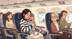 「赤ちゃんを飛行機へ連れてくるのはやめて」約60％の人が「機内で子どもに快適さを損なわれた」と回答。周囲への気遣いをめぐり議論に