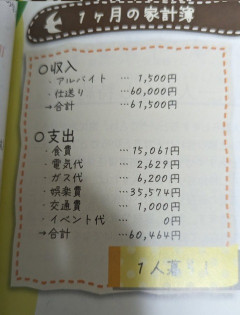 【悲報】北大JD、とんでもない家計簿を披露