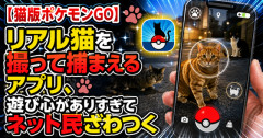 【猫版ポケモンGO】リアル猫を撮って捕まえるアプリ、遊び心がありすぎてネット民ざわつく