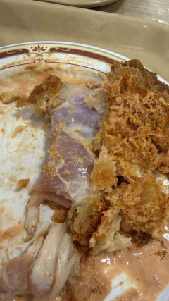 「学食で生肉を出す大学、大阪帝国大学」学食で生焼けの鶏カツが提供されてしまう→思ったより生肉だった「ココまで酷い生焼け初めて見た」