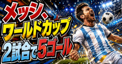【化け物】メッシ、ワールドカップ2試合で5ゴール　→まだ全然終わってなかった