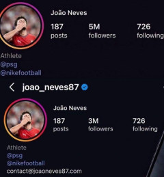 【悲報】クリロナを批判したポルトガルの選手、インスタフォロワーが500万人から300万人に激減