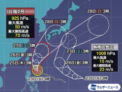ダブル台風接近中、今月末には日本列島直撃か🌀