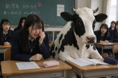 【悲報】席替えで隣が牛になったJK、号泣してしまうｗｗｗｗ