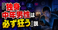 【議論】「独身中年男性は必ず狂う」説、本当はこういう話だった　→中年期に高確率で訪れる“あるイベント”とは