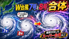 W台風7号と8号、合体