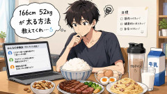 166cm52kgが太る方法教えてくれ