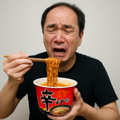 江頭2:50、人気の「辛ラーメン」を初実食し、本音が炸裂「味がしない」「10点」 視聴者「信用出来る男」