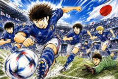 ◆W杯◆「キャプテン翼」を掲げる海外サポーター、台湾ネット「サッカー界の聖書」「不朽の名作」