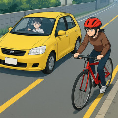自転車追い抜き「新ルール」が交通違反引き起こす? 7割超が黄色線はみ出し