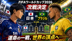 サッカーワールドカップ2026、日本代表、次戦ブラジルに決定する