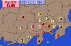 【速報】山梨で震度６弱