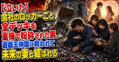 【泣いた】会社のロッカーごと全デッキを重機で粉砕された男、遊戯王仲間に救われて未来の妻と結ばれる