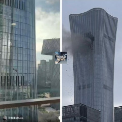 【画像】中国109階建てビルに飛行機が突っ込む
