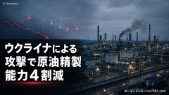【速報】ロシア、敗北も時間の問題か「ウクライナによる攻撃で原油精製能力４割減」