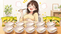 美女さん、うまかっちゃん10人前を完食