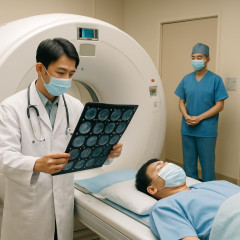 医師がCT検査でくも膜下出血認識できず 患者は別病院で緊急手術 放射線科医がおらず外部に依頼 那智勝浦町立温泉病院   #和歌山 |  この温泉病院の医師の氏名と年齢を曝せよ