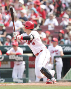 カープ佐々木泰、阪神髙橋から3号同点ホームラン！ポール直撃弾！！