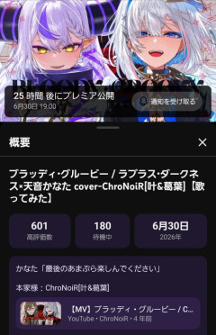 【画像】元ホロライブ天音かなたさん、最期に男Vtuberの歌ってみたを出して終わる・・・・・・