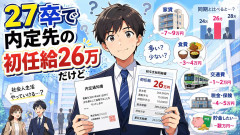 27卒で内定先の初任給26万だけど