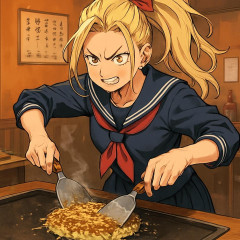 お好み焼き屋で働くヤンキーJK、お好み焼きテクニックが凄すぎる✨   #画像 |  sssp://img.5ch.io/ico/pororo32.gif