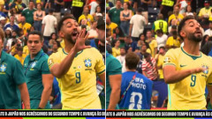 【速報】ブラジル代表FWクーニャさん、慰めてるフリして挑発！5の指を見せて「俺達は5回優勝してるんだぞ」母国メディア問題行為として報道